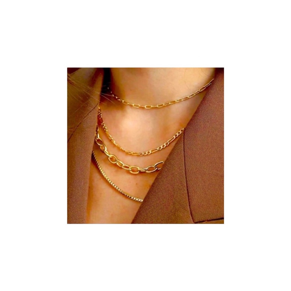 Machete Layering Necklace — Petite Oval Link 16-Inch in 14K Gold Vermeil - Picture 1 of 13